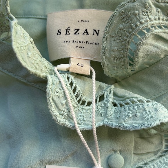 NWT Sezane | Chlo Shirt in Mint Green (FR 40 / US 8) - Picture 4 of 5